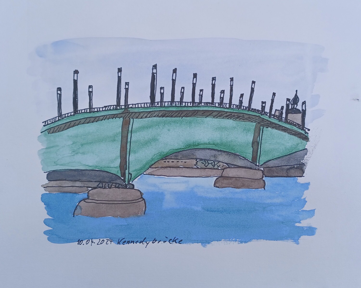 Susanne - die Kennedy-Brücke, von Beuel aus gesehen